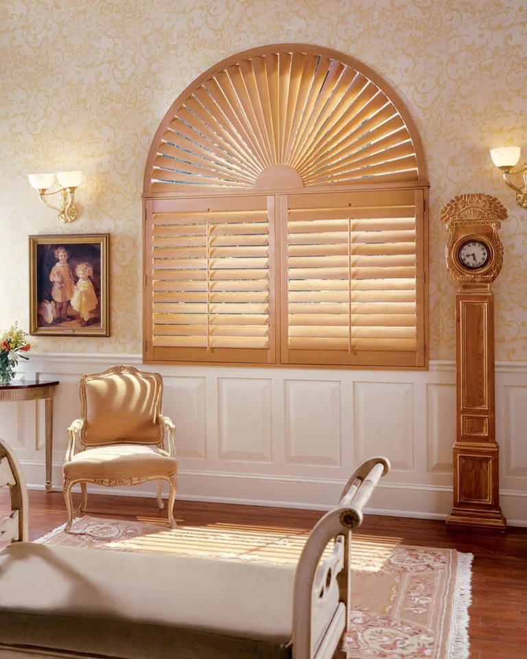 Plantation shutters in a sitting room